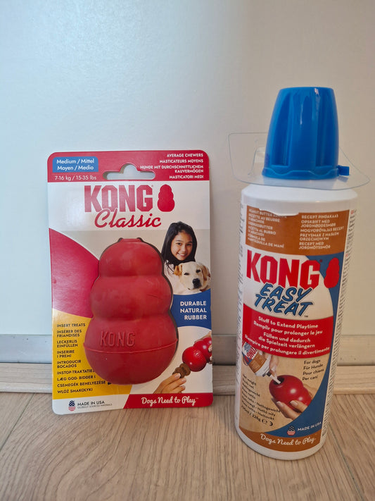 Hét Kauwpakket — KONG + Pindakaas + Whimzees (honden 12–30 kg)